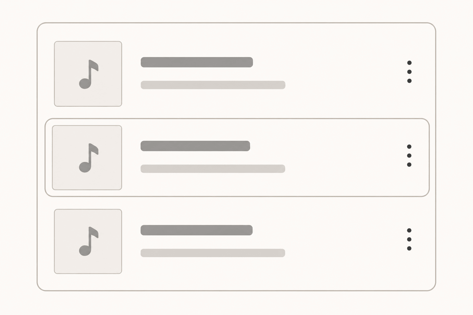 Concept showing a selected result in a separate preview